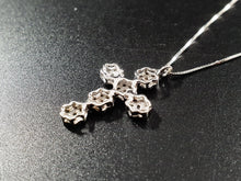 將圖片載入圖庫檢視器 Collana Croce pavè  in oro bianco 18k