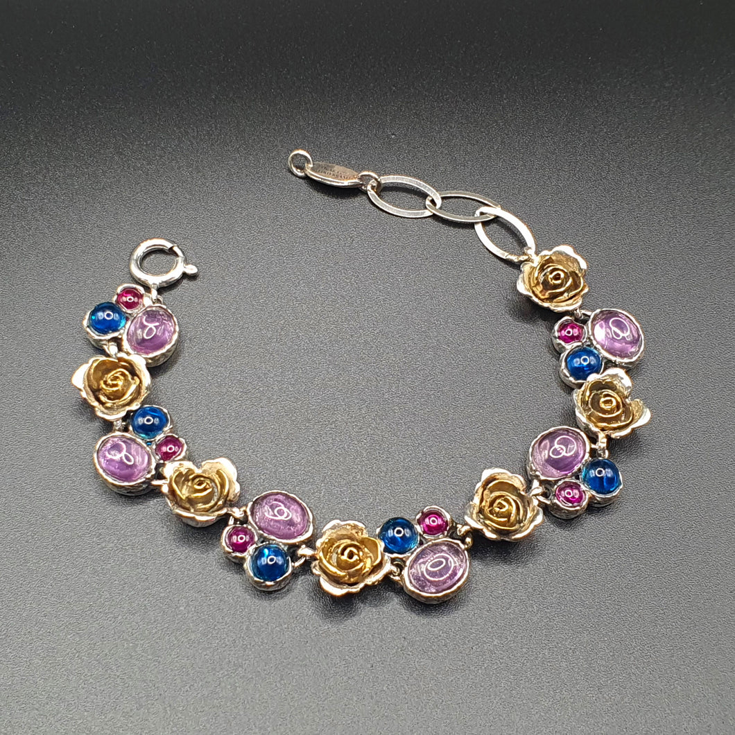 Bracciale Rose e pietre di colore