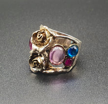 將圖片載入圖庫檢視器 Anello con Rose e pietre di colore
