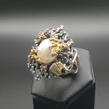 將圖片載入圖庫檢視器 Anello con perla naturale sogno del mare
