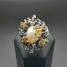 將圖片載入圖庫檢視器 Anello con perla naturale sogno del mare
