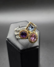 Lade das Bild in den Galerie-Viewer, Anello 3 solitari in argento 925
