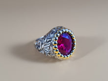 Load image into Gallery viewer, Anello con corindone Rosso full weld
