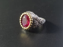 Load image into Gallery viewer, Anello con corindone Rosso full weld
