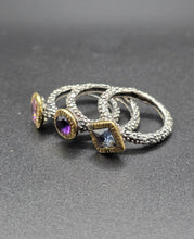 Lade das Bild in den Galerie-Viewer, Anello 3 solitari in argento 925
