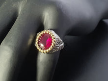 Load image into Gallery viewer, Anello con corindone Rosso full weld
