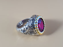 Load image into Gallery viewer, Anello con corindone Rosso full weld
