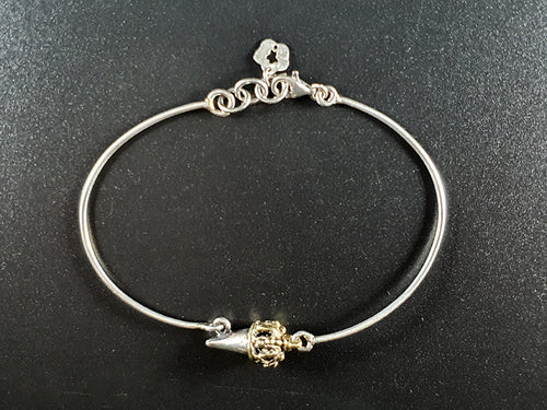 bracciale corno fortuna argento corona