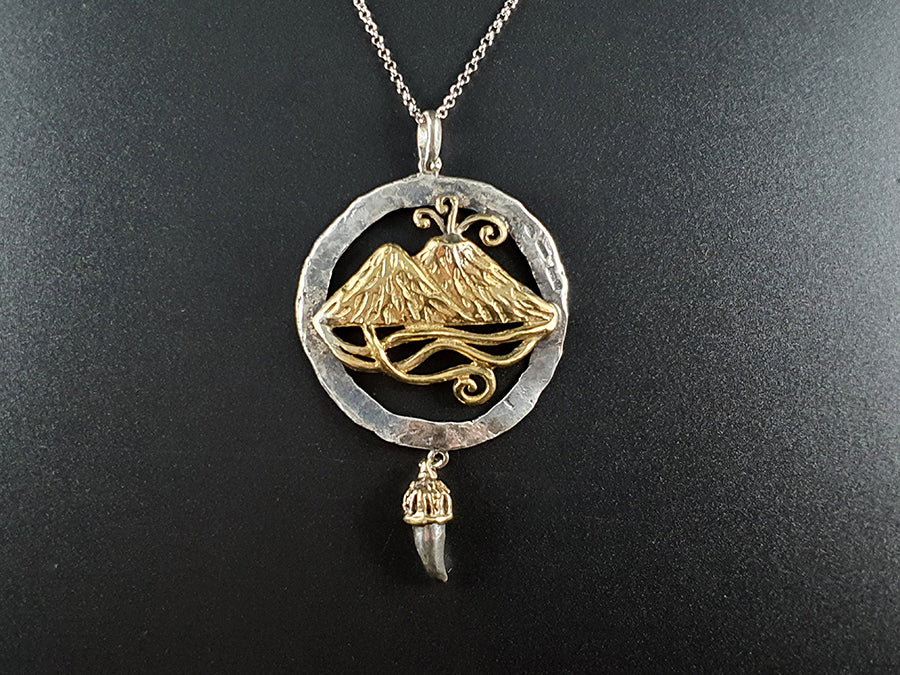 COLLANA IN ARGENTO IDENTITARIA CON VESUVIO SUL MARE